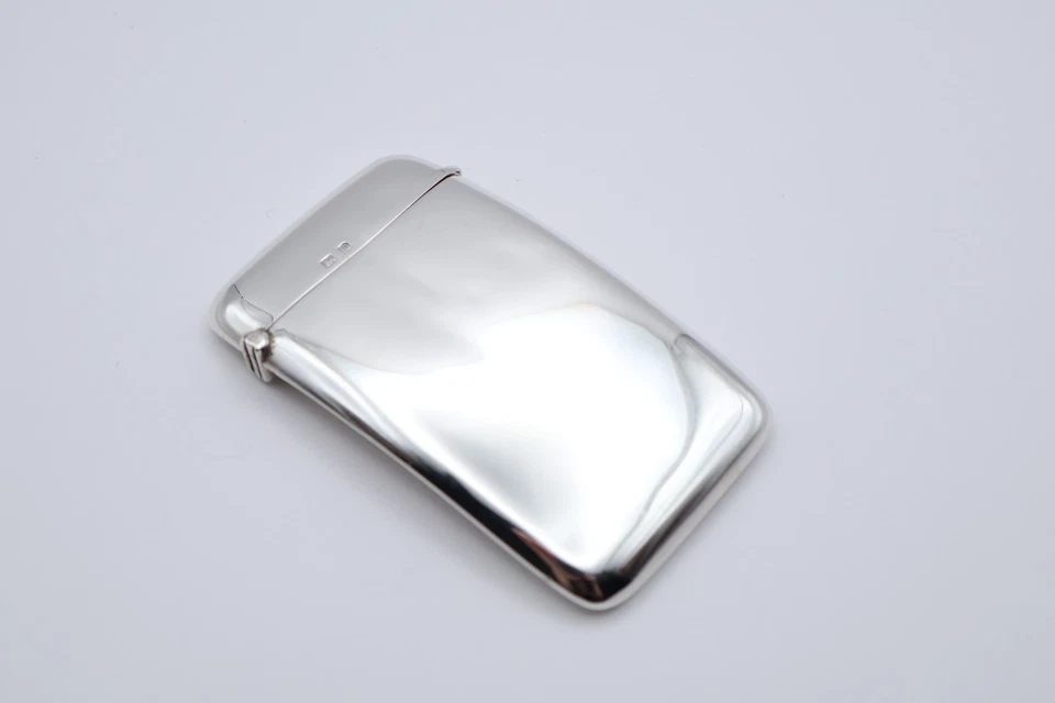 Antiguo estuche para tarjetas de plata de ley con sello Birmingham 1911 Foto 2 de 4