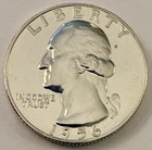 1956 Washington Quarter 25c Proof Silver Coin - Uncirculated Condition: Nice