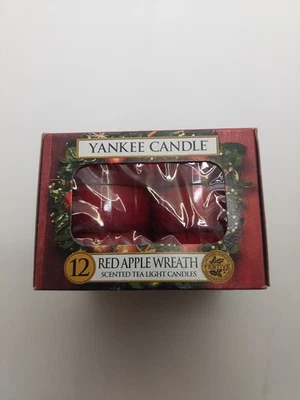Yankee Candle Red Apple Wreath Scented Tea Lights Box of 12 - Image 1 of 4