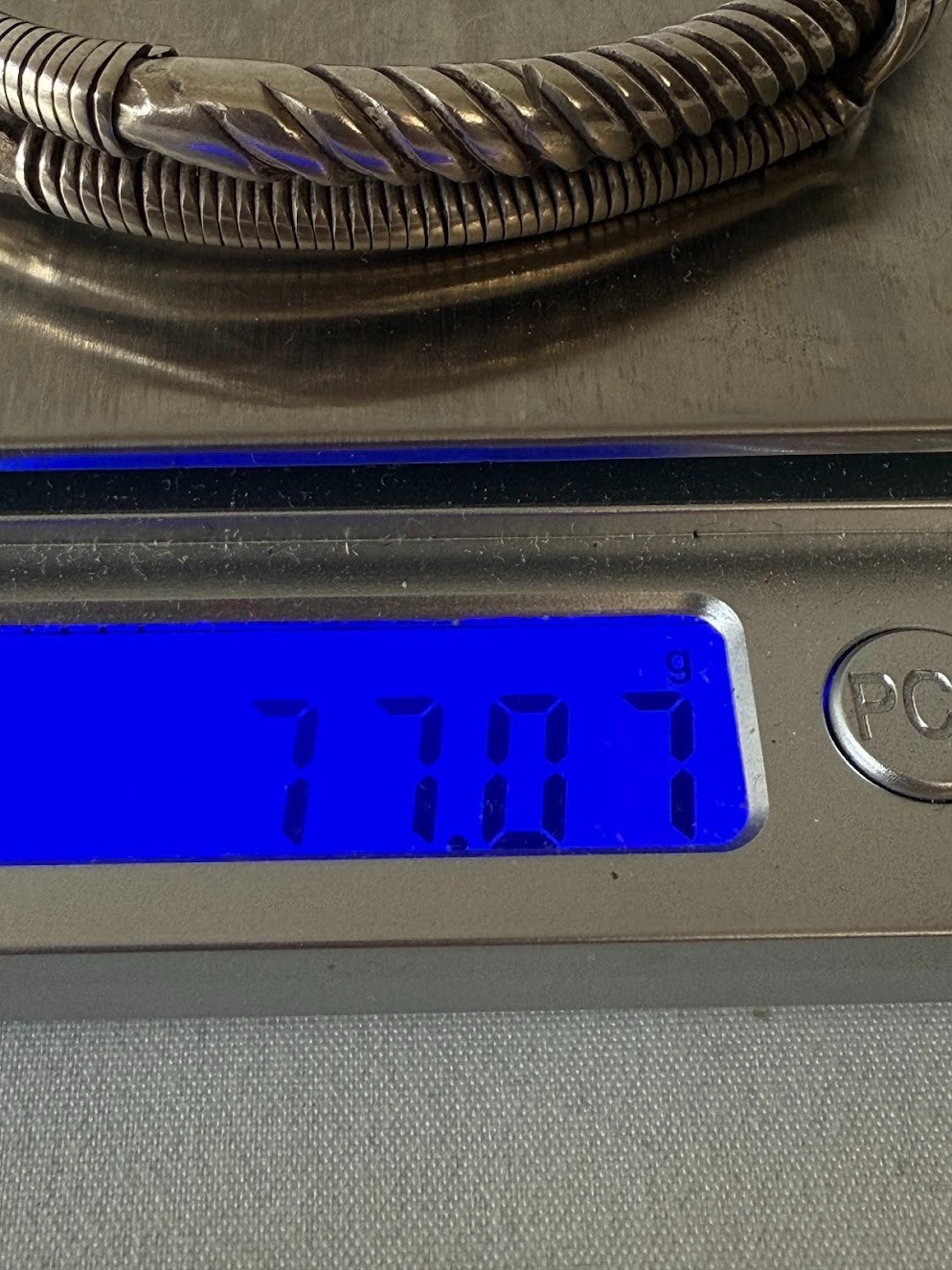 Vintage Solid Silver Wired Bangle - image 7