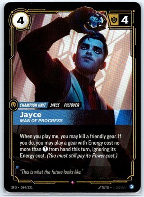 Jayce - Man of Progress Foil Rare Spiritforged 084/221 NM Riftbound Card