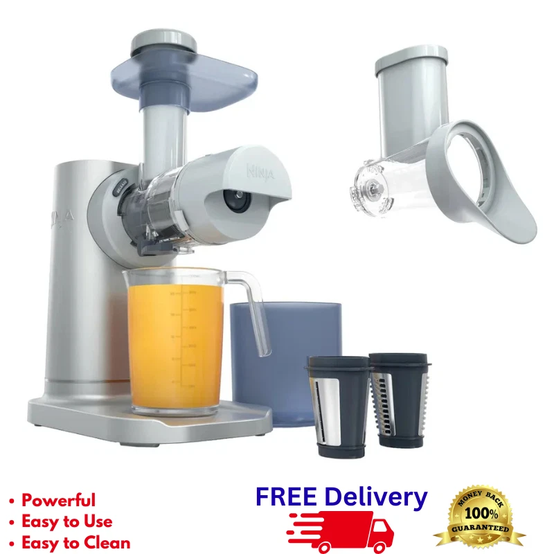 Ninja NeverClog 3-in-1 Juicer Slicer Shredder Cold Press Total