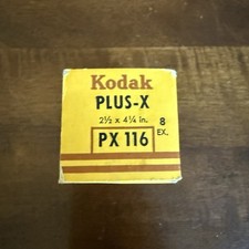 Kodak Plus-X PX116 Roll Film 1947 Expired Vintage 116 Format 8 Exposures Box NOS