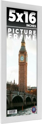 5x16 Frame White Wood Picture Photo Frame with UV Acrylic and Acid Free Backing
