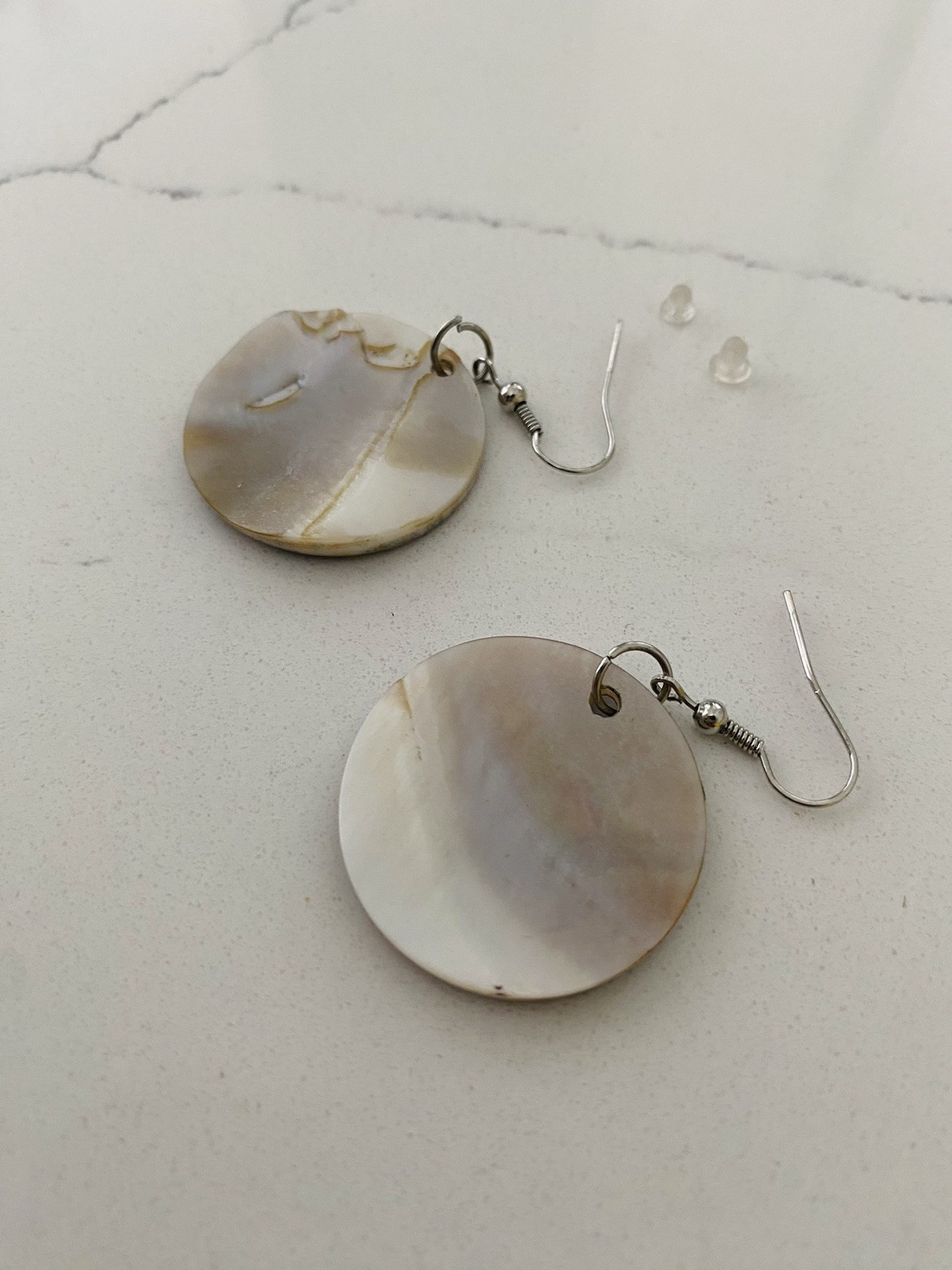 Peacock Feather Shell Dangle Earrings Colorful Na… - image 6