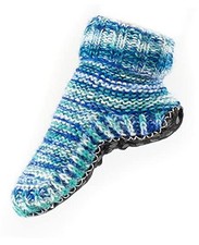 Wool Hand Knit Fleece Lined Mid Bootie 11-12.5 Women/9-10.5 Men Turquoise