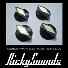 TV/Cooker Style Control Knobs For Rickenbacker Guitar - 4 Piece Set Made In USA