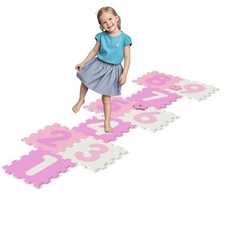 9 PCS Kids Hopscotch Playmat w/3 Marker Discs Detachable Numbers, Non-slip
