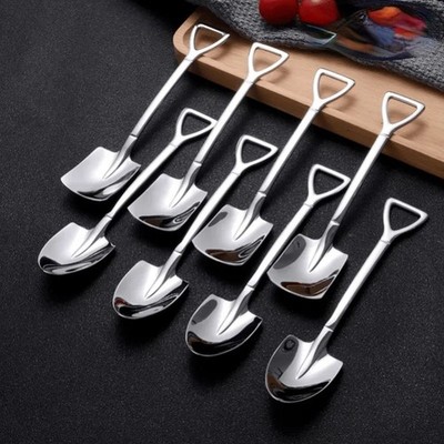 4 Stück Wüstenlöffel Schaufel Teelöffel Set Garten Spaten Neuheit Dessert Kaffeelöffel