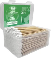 600/500/400 PCS Gun Cleaning Swabs - 6" Lint-Free Long Cotton Swabs Bamboo Handl