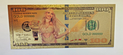 TIFFANY STRATTON WWE Collectible 24k Gold Foil Plated Banknote