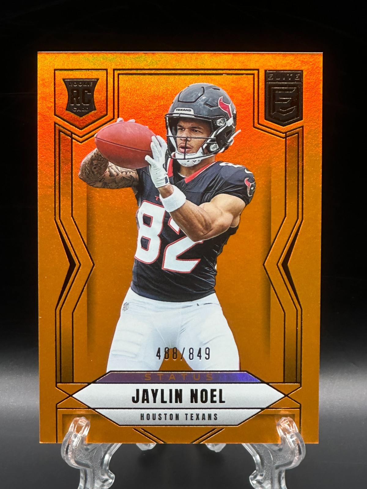 Jaylin Noel 2025 Panini Donruss Elite Rookie Status Metallic Orange /849 RC #135