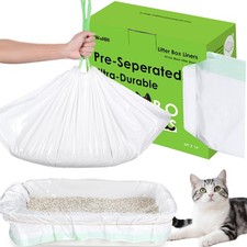30 Count Cat Litter Box Liners, Drawstring Large/Jumbo Cat Litter Liner Bags ...