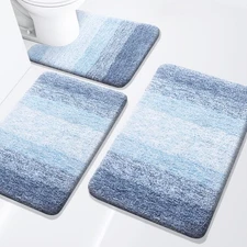 Arotive Bathroom Rugs Set 3 Piece Extra Soft and Absorbent Bath Rugs Machine ...
