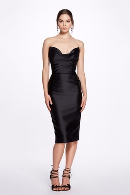 NWT Marchesa Couture Strapless Duchess-Satin Dress Size US 6