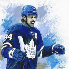 Auston Matthews NHL Maple Leafs Original Acrylic Oil Painting Art By Artist