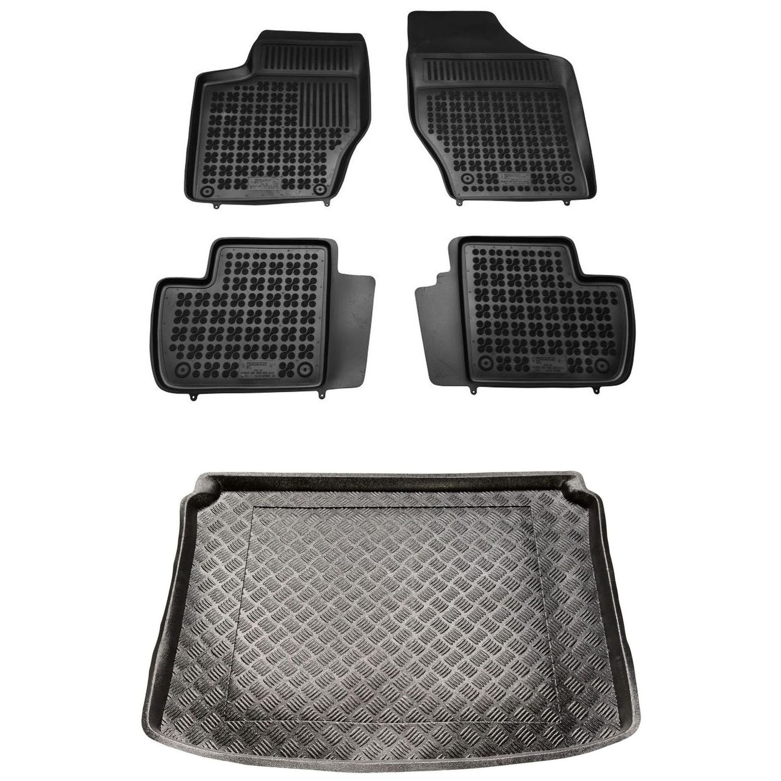 Jeu de tapis de sol et coffre Peugeot 308 I en PE haute densité durabilité premium