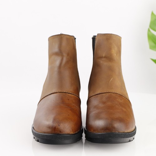 Sorel Women Joan Of Arctic Boot Size 8 Tan Brown Waterproof Chelsea Bootie Wedge - Picture 2 of 10