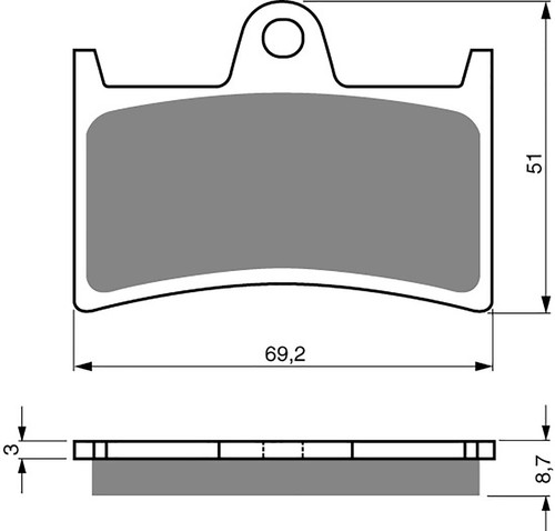 Pastillas de freno delanteras y traseras Goldfren S33 para Yamaha YZF-R1 2002-2003 - Imagen 2 de 3