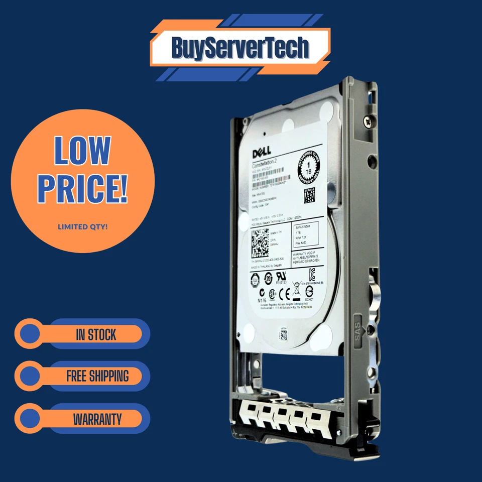 Dell 9KW4J 1TB 7.2K 2.5 SATA 6Gb/s 09KW4J HDD ST91000640NS w/Tray | 0 Hours 1YR - Image 3 of 4