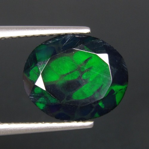 2,67 CTS ECCELLENTE MOTIVO ARLECCHINO 3D NATURALE WELO OPALE NERO PIETRA PREZIOSA SCIOLTA - Foto 2 di 3