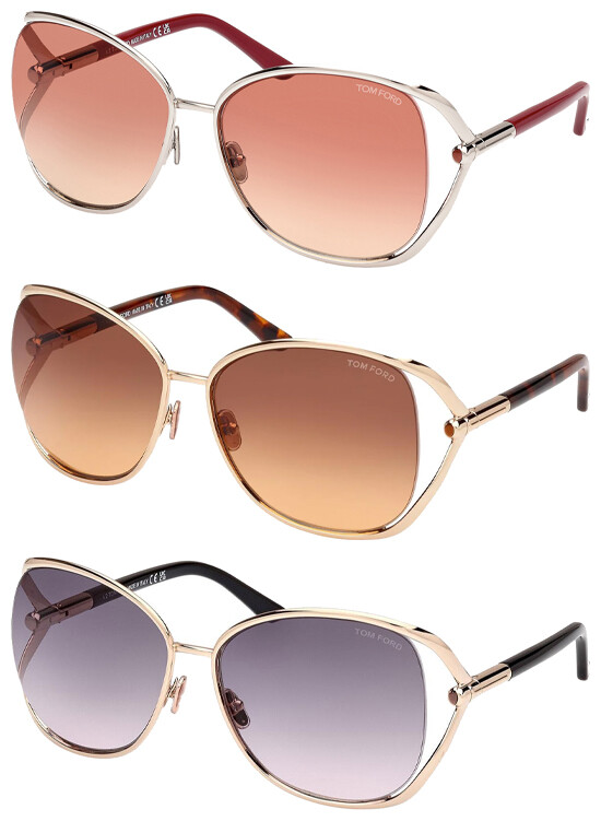 Tom Ford Marta Women's Oversized Metal Butterfly Sunglasses Tom Ford Marta Women's Oversized Metal Butterfly Sunglasses