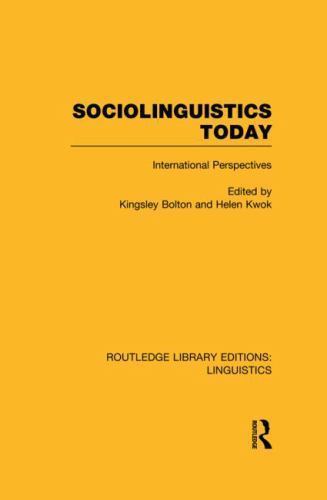 Routledge Library Editions: Linguistics Ser.: Sociolinguistics Today (RLE ...