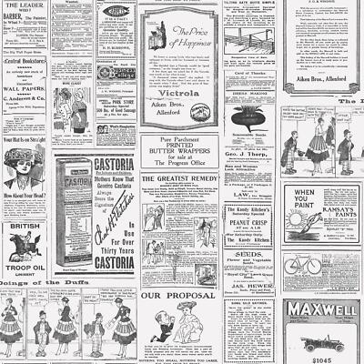Essener Tapete Just Kitchens G45449 alte Zeitung schwarz weiß Vlies Vinyl