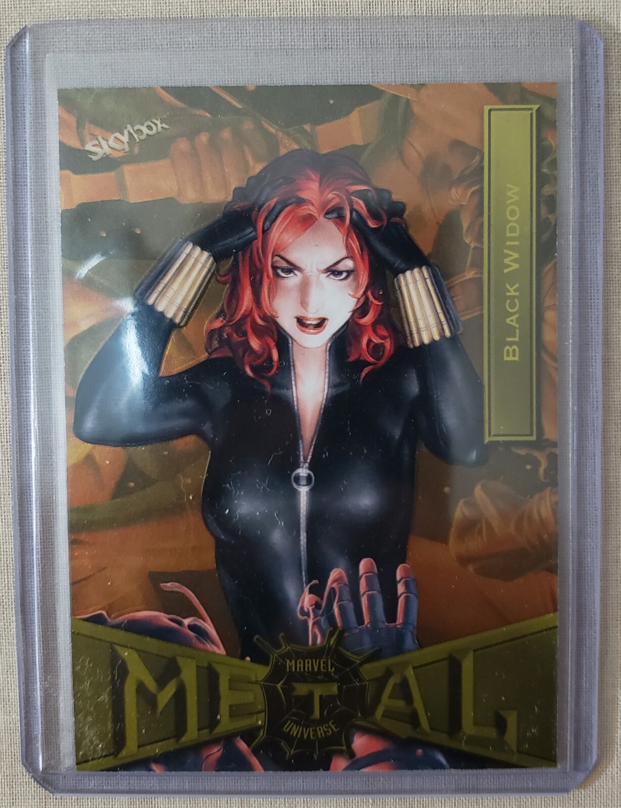 2021 Marvel Metal Universe Spider-Man #13 Black Widow YELLOW FX Parallel!
