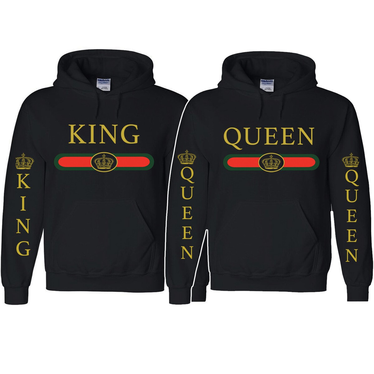 🔥 King Queen Elite Designer Royal Couples Matching Hoodie