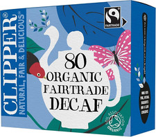 Clipper Tea Fairtrade Organic Decaf 80 Unbleached, Plastic-Free Bags 0.08 per strip