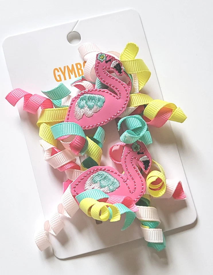 Gymboree тропический рай фламинго кудри кудрявые заколки комплект новый с Ярлыками 2023 - Изображение 2 из 2