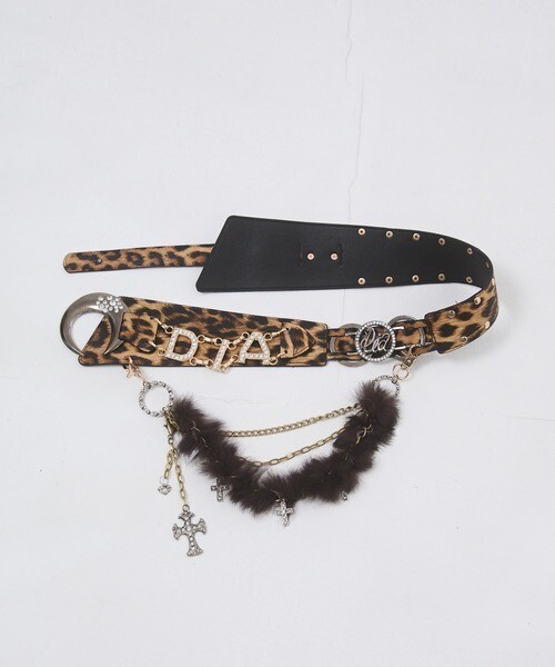 DIA d.i.a. Revival Belt Moon Buckle Feather Leopard Gal Japan NEW 