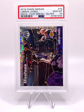 LeBron James 2019-20 Panini Mosaic Montage #10 Fast Break Silver PSA 10!