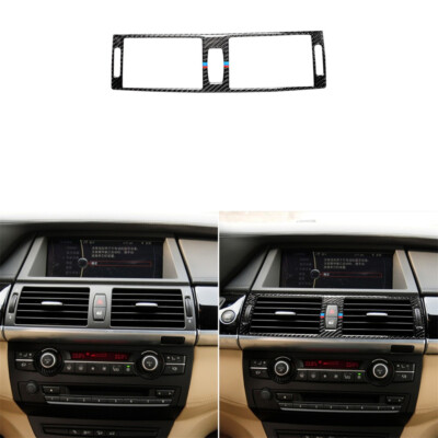 New Carbon Fiber Center Air Vent Outlet Cover Trim For BMW X5 X6 E70 E71 M-Color