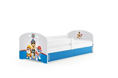 Kinderbett 160x80 Juniorbett Leo Kinderzimmer Weiß Blau Paw Patrol Hunde 20