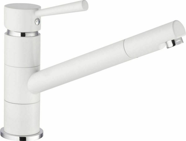 Wasserhahn SpüLe KüChenarmatur Weiß SpüLtischbatterie Einhandmischer KüChe-image