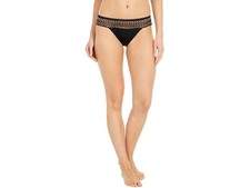 Calvin Klein 264455 Women's Stripe Lace Bikini Underwear Black Size Small