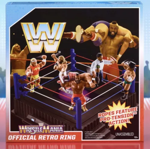 WWE Mattel WrestleMania Official Retro Wrestling Ring - NEW Sealed Hasbro Style