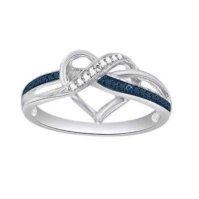 0.25Ct Round Cut Blue Sapphire Engagement Ring Real 14K White Gold Plated Silver