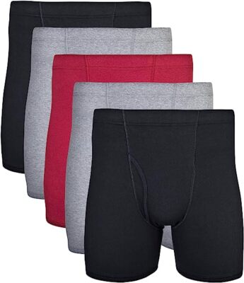Gildan Men's Underwear Covered Waistband Boxer Briefs (5 Pack)
