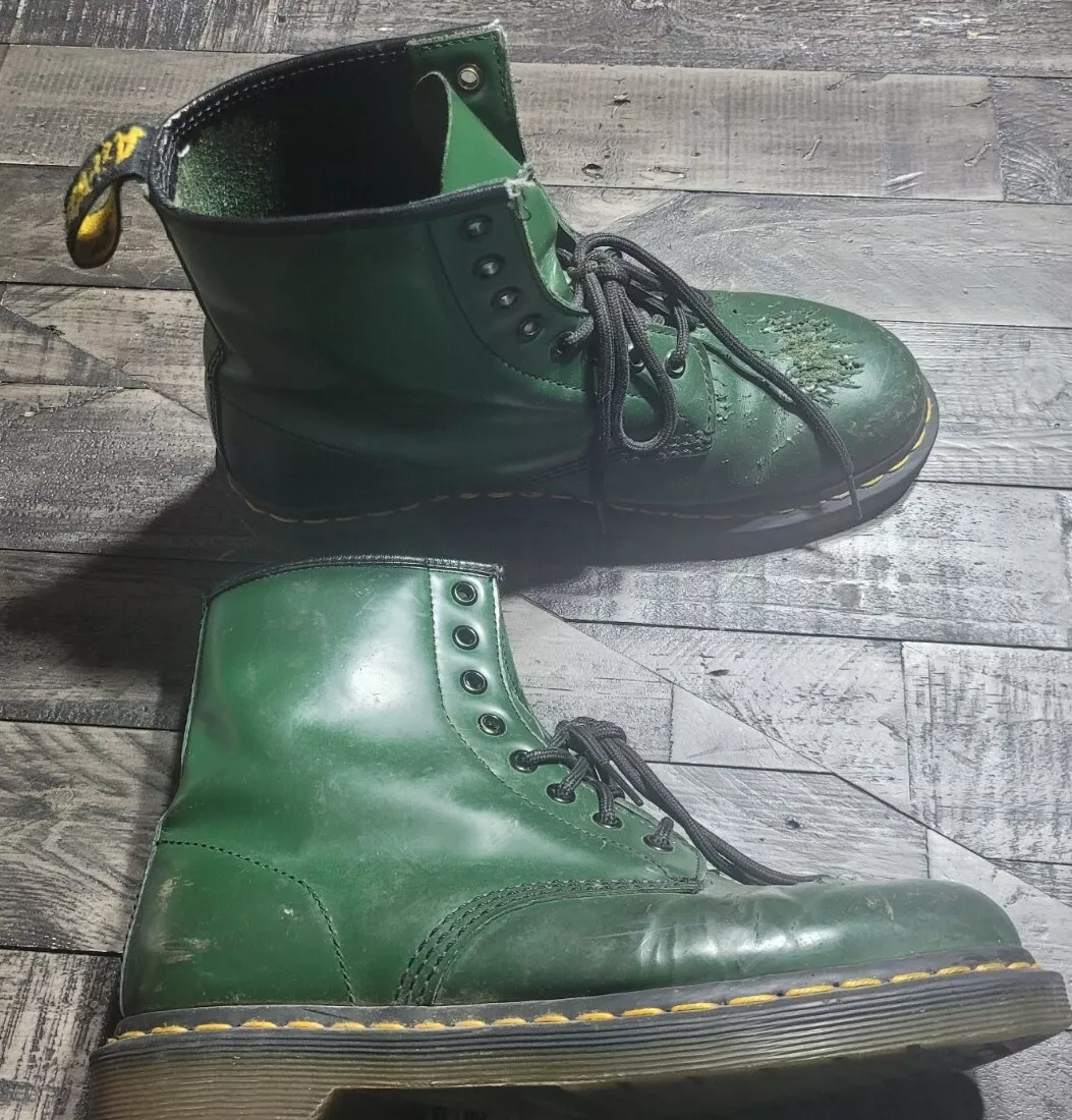 modelo Deshonestidad superficie Vintage 80&#039;s-90&#039;s Dr Martens Boots 8 Eye Smooth Green Made In  England Size UK 3 | eBay