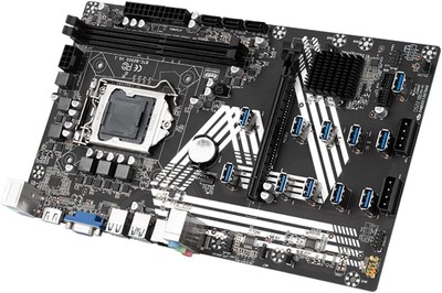 B250S Ethereum Mining Motherboard 12 GPU USB Slot LGA 1151 DDR4  VGA/HDMI