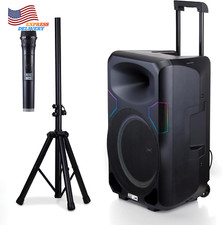 Altec Lansing Portable Bluetooth Party Speaker with PA Lights Mic Stand
