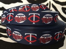 1 Yard 7/8" MINNESOTA TWINS Inspired Grosgrain Ribbon