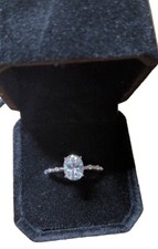2ct Oval Moissanite Engagement Ring 925 Sterling Silver Passed Tester GRA...