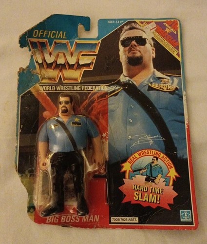 1990 WWF WWE Hasbro Big Boss Man Figure On Card  N...