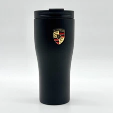 Porsche Thermal Mug Matte Black | 450ml (15 fl oz) Stainless Steel Travel Cup