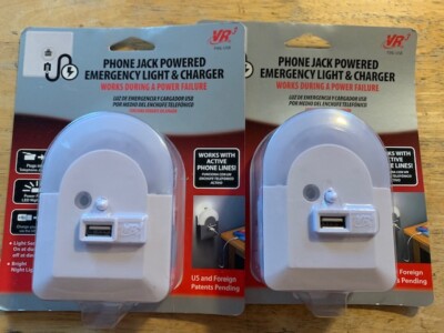 NEW Phone Jack Powered Emergency Light Charger YOU WILL BE GETTING 2 PER ORDER