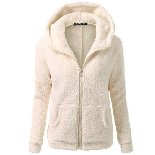 Womens Outwear Fleece Fur Warm Winter Overcoat Coat Thicken Hooded Parka Jacket - Picture 8 of 25